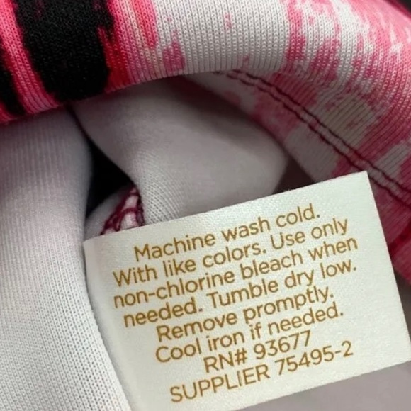 Women’s Decree Athletic Tie Dye Medium Pink White Sleeveless Round Neck Crop Top - Picture 5 of 7